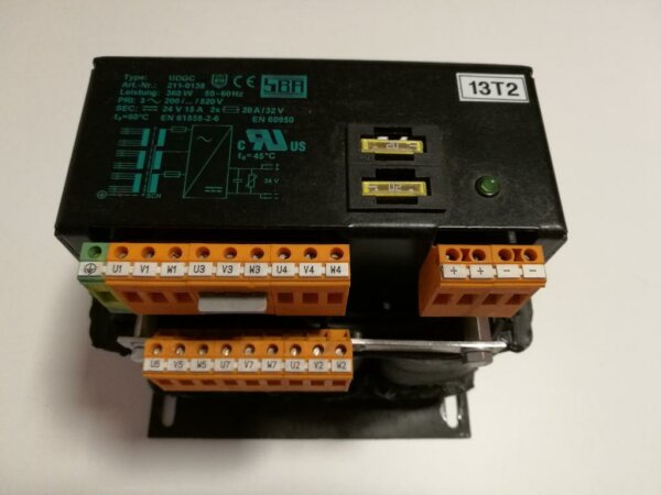 SBA UDGC 211-0138 Transformer Trafo power supply Pri. 200 520 V / Sec. 24 V 15 A