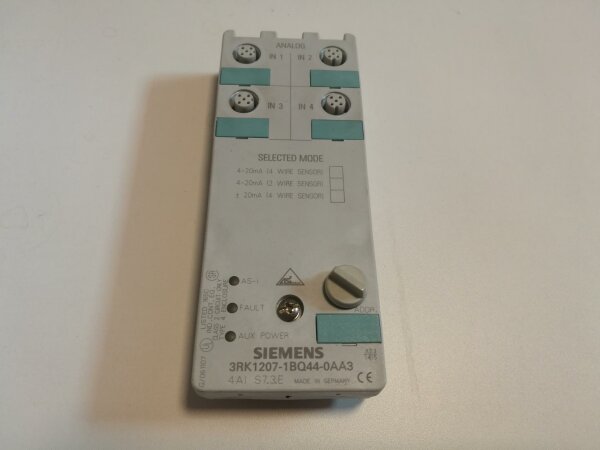 Siemens S7 AS Interface 3RK1207-1BQ44-0AA3 IP67 input module Analog 4AI AS-I
