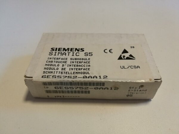 Siemens Simatic S5 6ES5 752-0AA12 interface submodule 6ES5752-0AA12