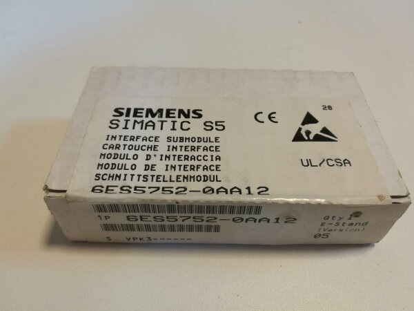 Siemens Simatic S5 6ES5 752-0AA12 interface submodule 6ES5752-0AA12