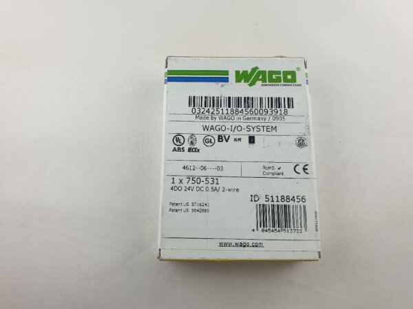 WAGO 753-531 4-Kanal Digital Ausgangsklemme 24VDC 0,5A digital output