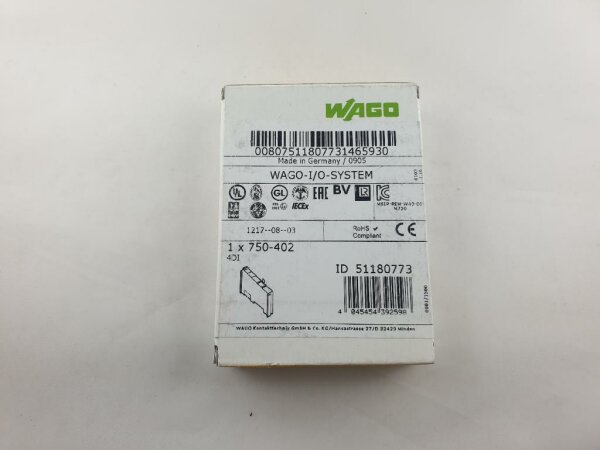WAGO 750-402 4-Kanal Digital Eingangsklemme 24VDC 3ms digital input