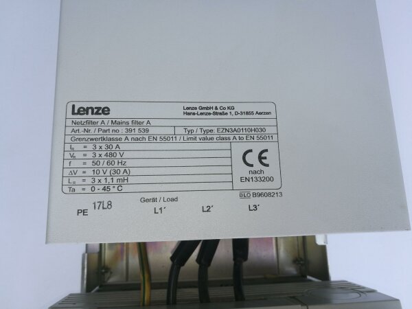 LENZE EVF9327-EV Frequency inverter 33.9327VE.3K21 + EZN3A0110H030 + EMF2131IB