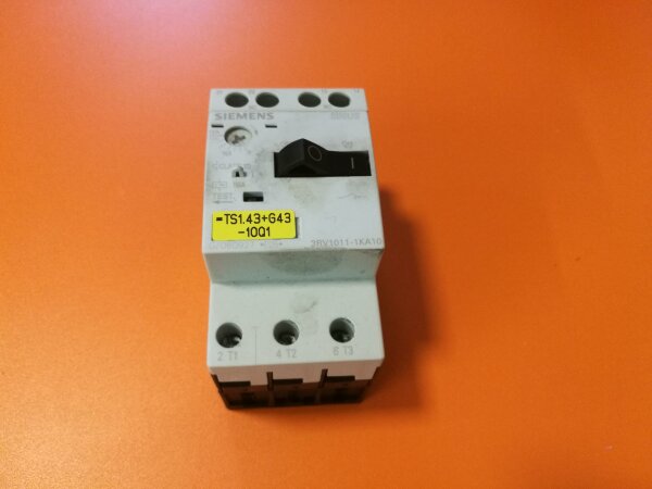 Siemens circuit breaker 3RV1011-1KA10 - 9 - 12A + auxiliary contact 3RV1901-1E