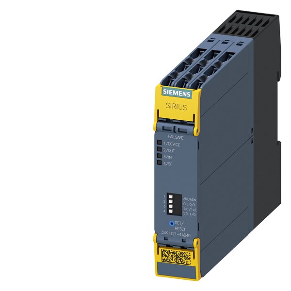SIRIUS safety relay Basic unit Advanced series Relay enabling circuits 3 NO contacts plus Relay signaling circuit 1 NC contact Us = 24 V DC screw terminal