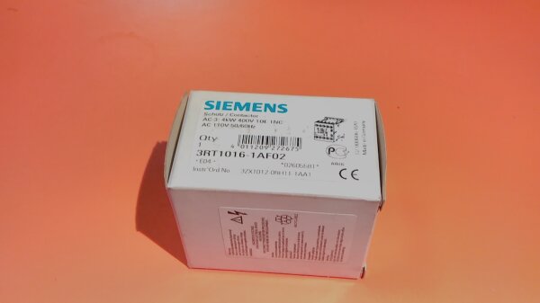 Siemens 3RT1016-1AF02 Leistungsschütz AC-3 4 KW 400 V, 110VAC Spulenspannung