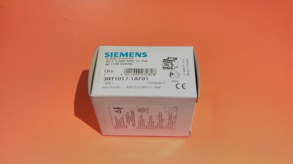 Siemens 3RT1017-1AF01 Leistungsschütz AC-3 5,5 KW 400 V, 110VAC Spulenspannung