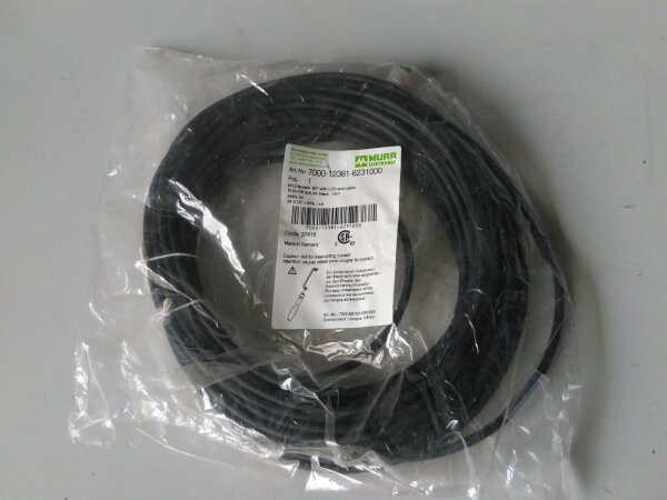 7000-12381-6231000 MURRELEKTRONIK M12 female 90° with cable LED PUR 3x0.34 black UL/CSA 10m
