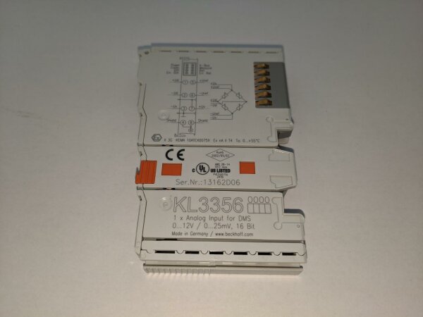 Beckhoff KL3356 Bus Terminal, 1-channel analog input, measuring bridge, full bridge, 16 bit, high-precision