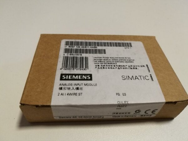 Siemens Simatic ET200S Analoges Elektronikmodul 2AI  6ES7134-4GB11-0AB0