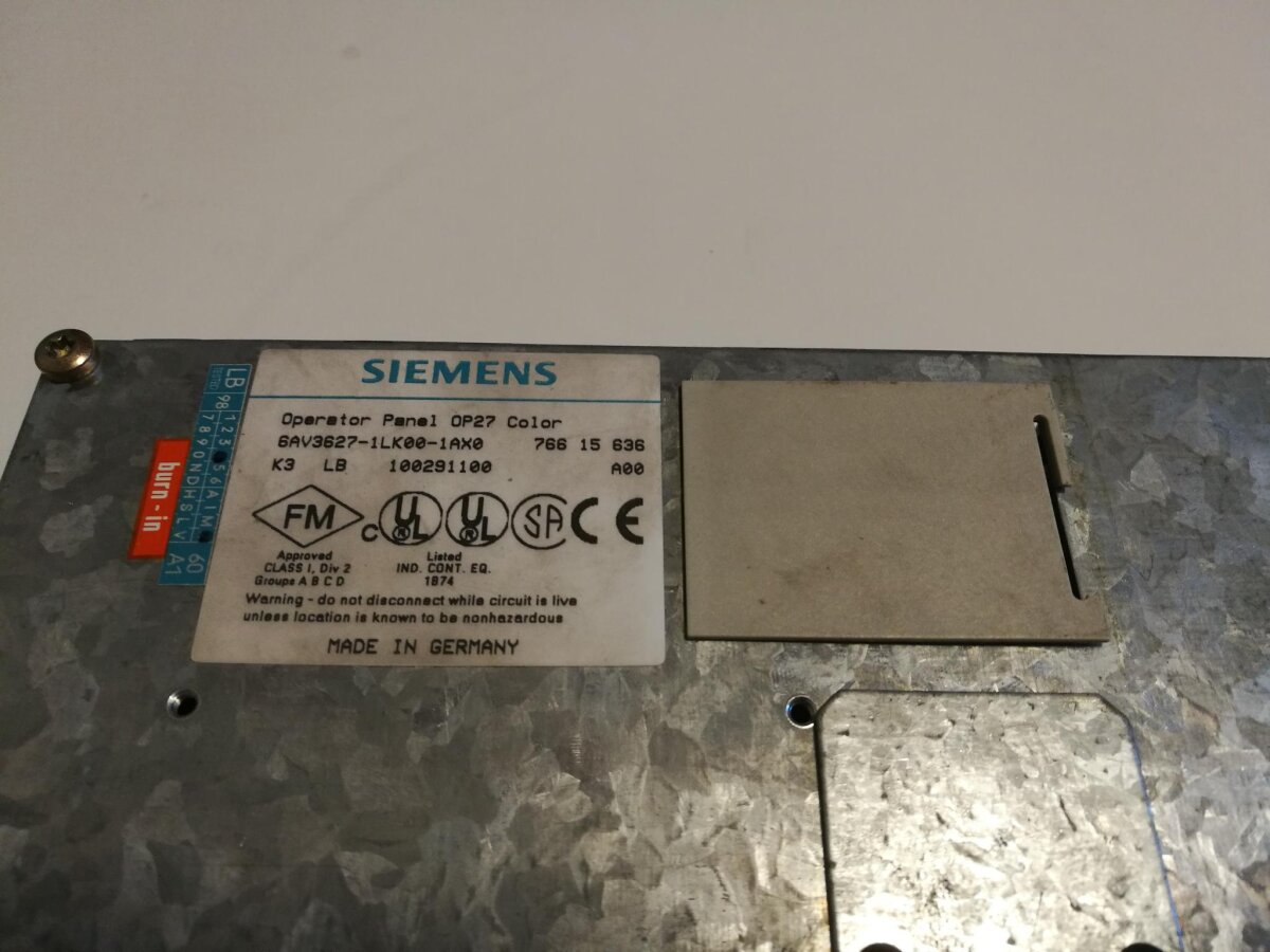 Siemens Simatic S7 OP27 colour Operator Panel 6AV3627-1LK00-1AX0 HMI