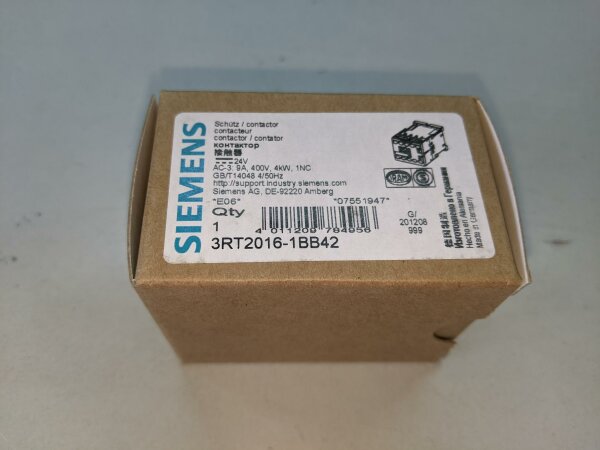 Siemens Sirius 3RT2016-1BB42 contactor 24VDC  AC-3 9A 4KW/ 400V 1NC