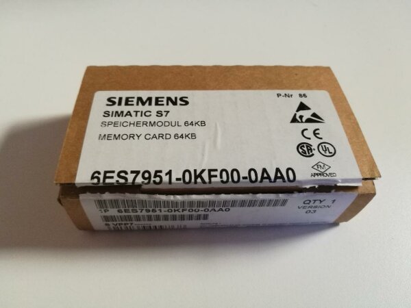Siemens Simatic S7 Memory Card,6ES7 951-0KF00-0AA0, 64kB, 6ES7951-0KF00-0AA0