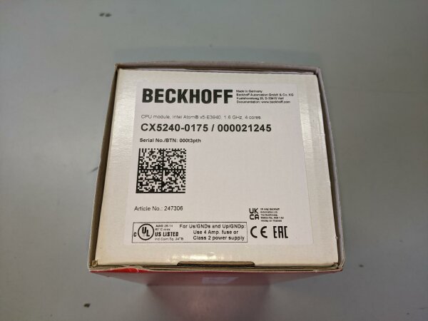 Beckhoff CPU module CX5240-0175 , Microsoft Windows 10 IoT , TwinCAT 3 runtime