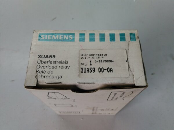 Siemens Überlastrelais 3UA59 00-0A Overload Relay 3UA5900-0A 0,1-0,16 A Relais