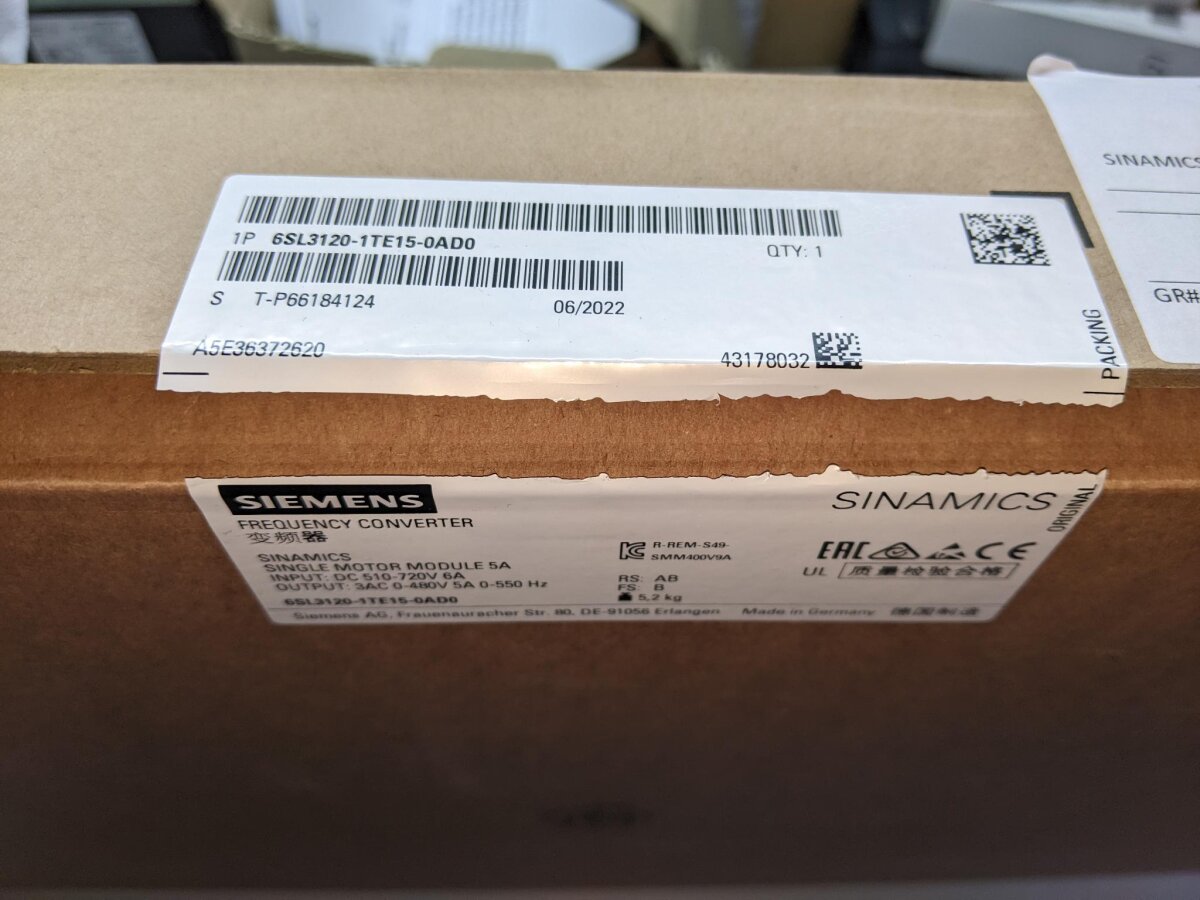 6SL3120-1TE15-0AD0 Siemens, Servomotors & Servo Drives