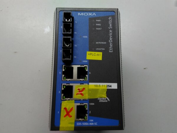 MOXA EDS-508A mm-SC Managed Switch defective-for hobbyists/parts
