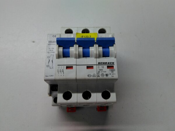 Circuit breaker (LS automatic), Schrack, C16, 3-pole, 16A, BS017316