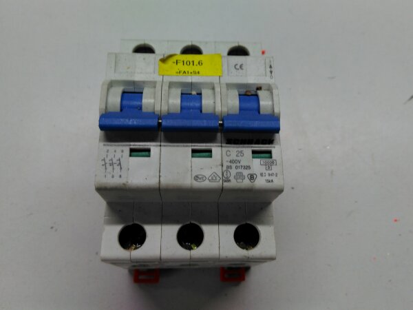 Circuit breaker (LS automatic), Schrack, C6, 3-pole, 6A, BS017306