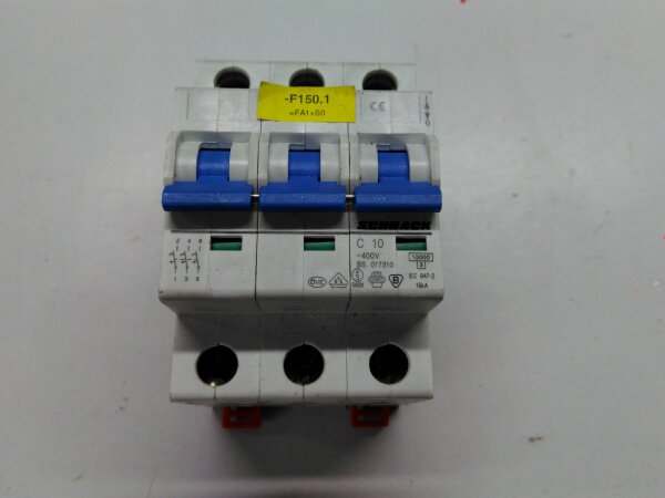 Circuit breaker (LS automatic), Schrack, C10, 3-pole, 10A, BS017310