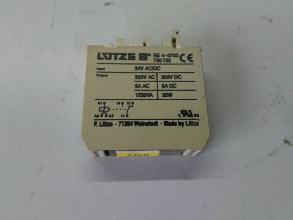 LUETZE 24AC/DC 0.8W relay 1 changeover contact 730732 / RE 4-0732 relay 1PDT 5A