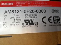 Beckhoff Servomotor AM8121-0F20 24…48 V DC Mo = 0.50 Nm, Io = 4 A nn=3000 min-1