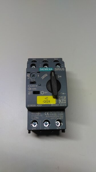 Siemens Sirius 3RV2021-4DA10 motor protection switch size S0 18 - 25A