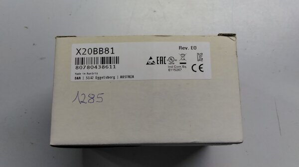 B&R X20BB81 X20 BB 81 bus base with one expansion slot