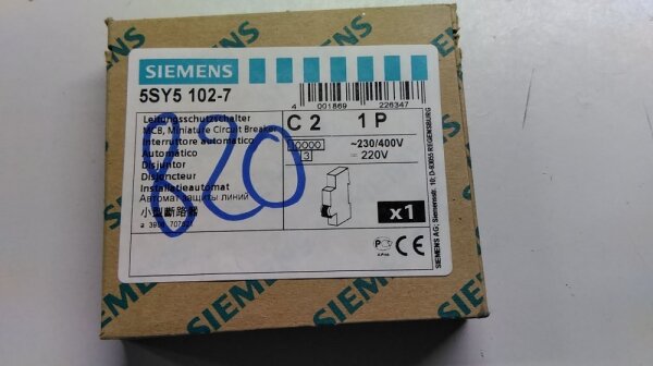 Siemens 5SY5102-7 circuit breaker C2 all-current 5SY5102-7
