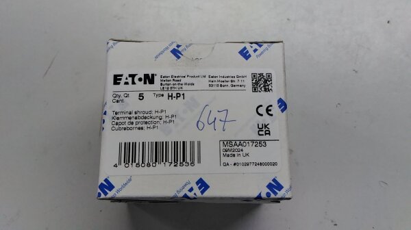 5STK Eaton H-P1 Klemmenabdeckung, 3-polig, für Lasttrennschalter P1 , 017253