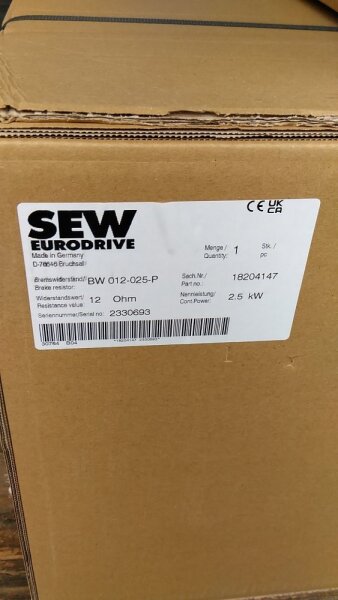SEW braking resistor BW012-025-P 2.5kW 12 Ohm