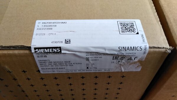 Siemens SINAMICS Smart Line Module 36kW 6SL3130-6TE23-6AA3