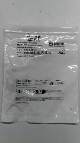Murr Elektronik 7000-08391-0000000 Sensor/Actuator Connector M8 Female 4-pin
