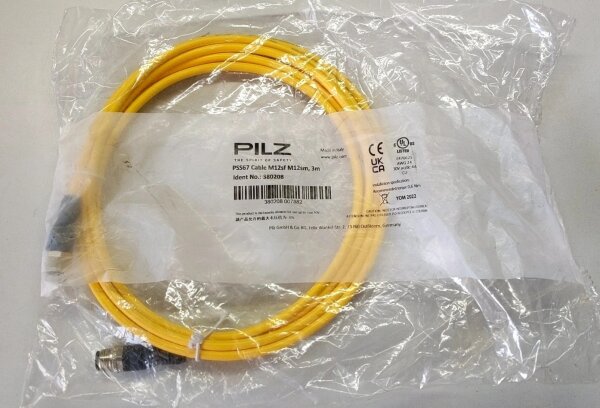 Pilz 380208 PSS67 cable M12sf M12sm, 3M