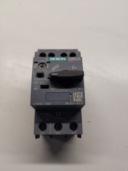 Siemens Sirius motor protection switch 3RV2011-1KA10 9-12.5A with auxiliary contact