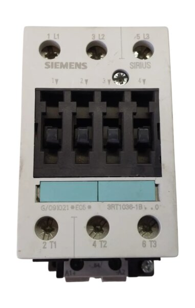 Siemens 3RT1036-1BB40 Leistungsschütz AC-3 50A 22kW 400V 24V DC S2 Gebraucht