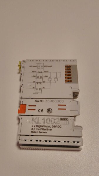 Beckhoff KL1002 2-Kanal-Digital-Eingangsklemme 24 V DC, Filter 3,0 ms